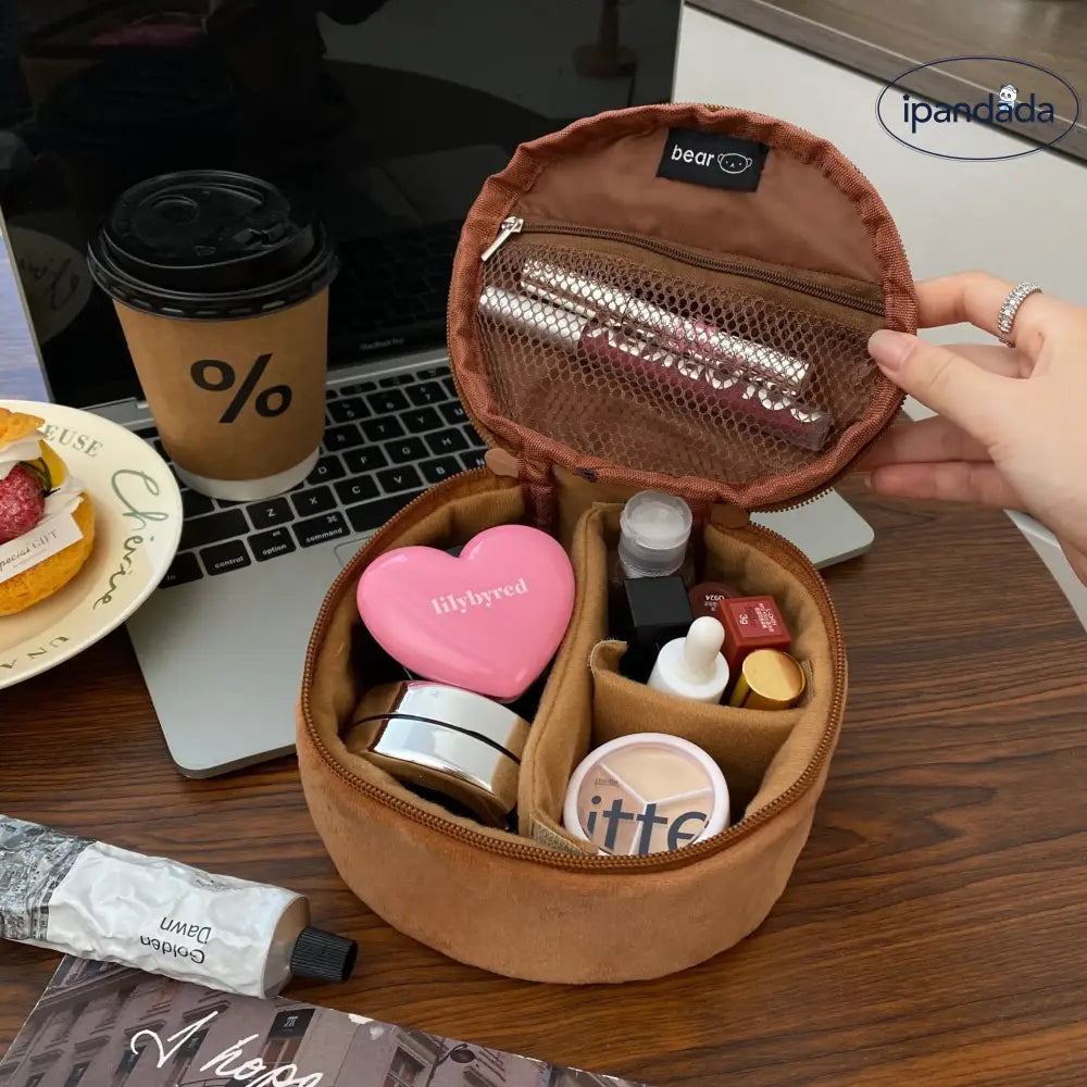 可愛い フリース 収納 バッグ 旅行 大容量 ハンドバッグ 化粧品バッグ 小物入れ 収納ポーチ ID2872