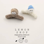 可愛い ファー付き ヘアクリップ 秋冬 新作 高級感 鮫型 クリップ バックヘア ID3275