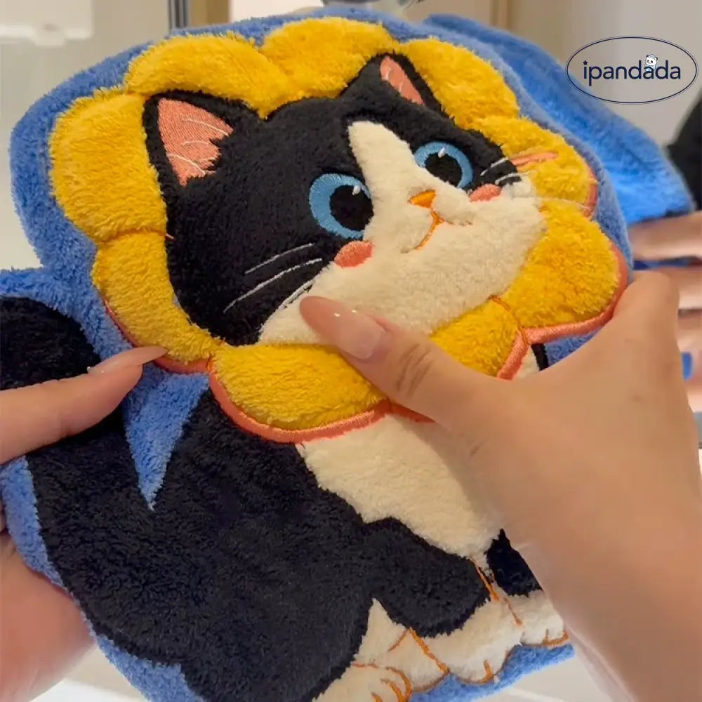 可愛い 猫型 ハンドタオル 吊り下げ式 厚手 キッチン バスルーム 小さな タオル 吸水速乾 毛が抜けない 手拭き 家庭用 ID2074