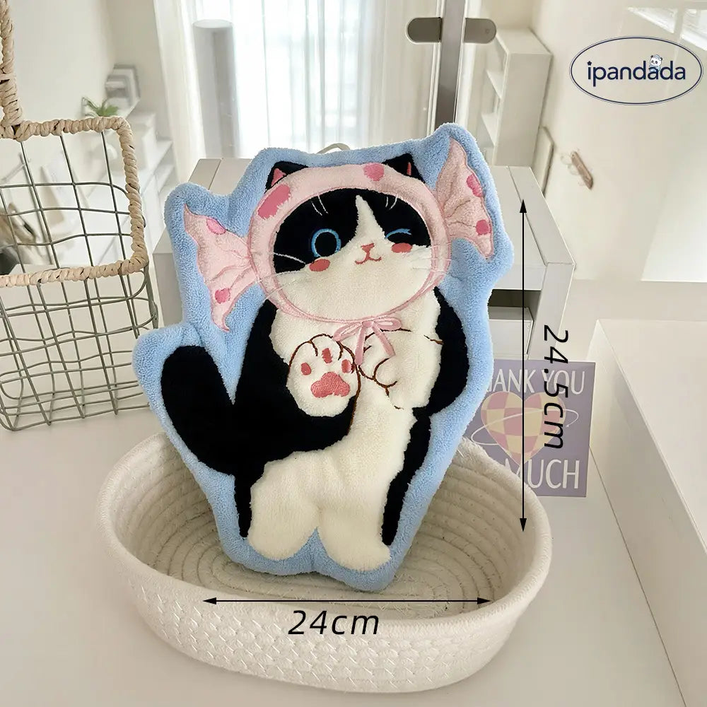 可愛い 猫型 ハンドタオル 吊り下げ式 厚手 キッチン バスルーム 小さな タオル 吸水速乾 毛が抜けない 手拭き 家庭用 ID2074 タイプ② / 一つ インテリア雑貨>その他
