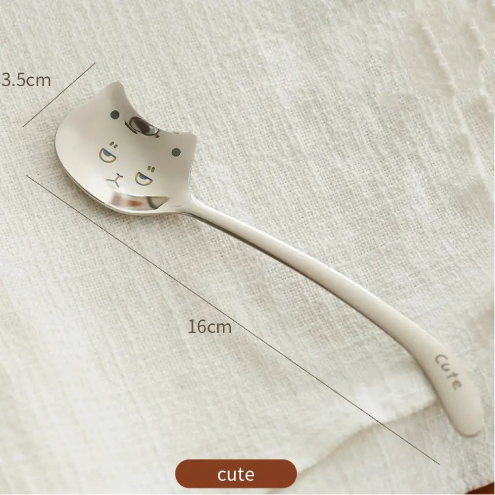 可愛い 猫型 コーヒースプーン ステンレス ロングハンドル スターリングスプーン 創意 デザートスプーン 精緻 調理スプーン ステアリングスティック ID2072 タイプ③ インテリア雑貨>その他