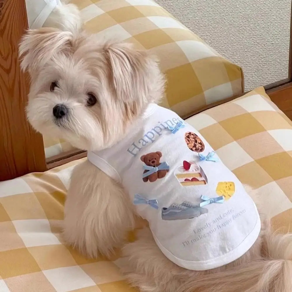 可愛い リボン 夏秋用 ビションフリーゼ ヨークシャーテリア 牽引可能 ベスト 小型犬 猫 ペット 小犬 服 ID2021