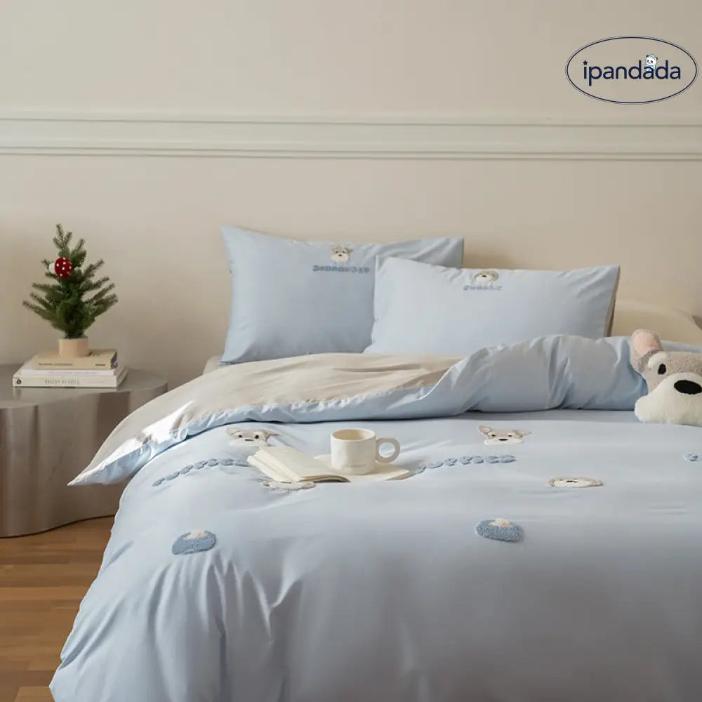 可愛い 四点セット ボックスシーツ ベッドカバー 枕カバー 布団カバー ベッドシーツ カートゥーン 刺繍 ベッドカバー 寝具 おしゃれ 速乾 寝具カバーセット ID4354 寝具＞寝具セット