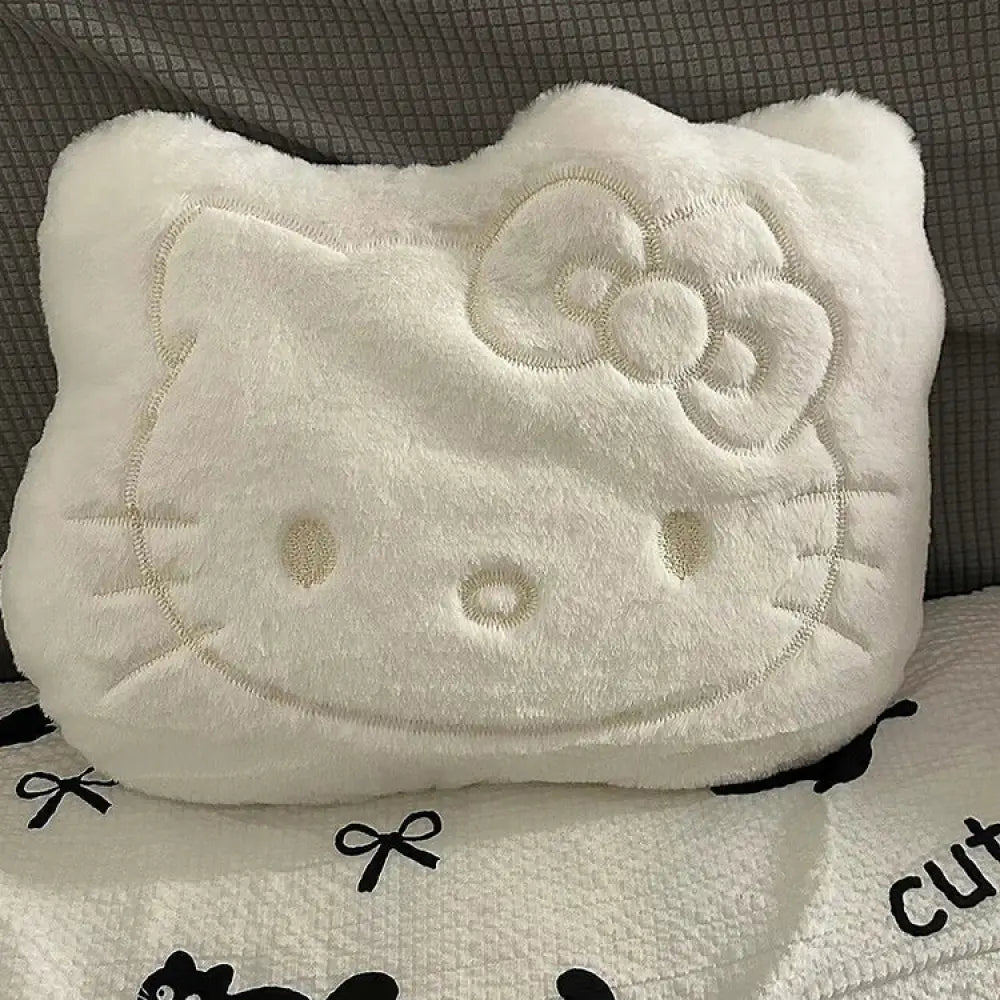 キティ猫 抱き枕 クッション バックピロー ベッド オフィス 腰サポート ランバーケア 快適 柔らかい リラックス デスク チェア 癒し グッズ インテリア おしゃれ ギフト プレゼント ナチュラル ホーム ID2584 ホワイト