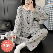 キティ猫 甘い フリース ラウンドネック カーディガン キャラクター 長袖 パジャマ レディース カーディガン セットアップ 快適 柔らかい おしゃれ ルームウェア 自宅用 リラックス 着心地 ID2554