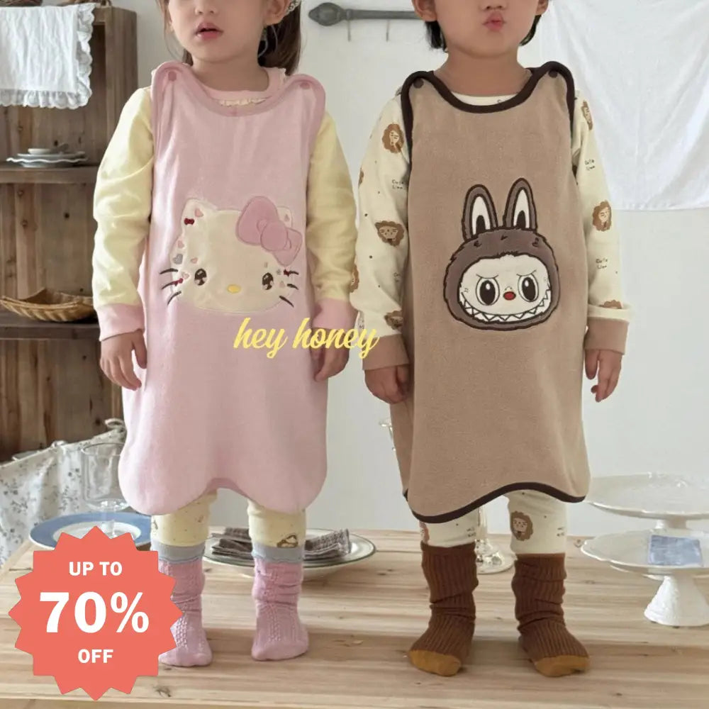 キッズ もこもこ 着る毛布 冬用 ベビー スリーパー 無袖 あったか ルームウェア 可愛い キャラクター 防寒 寝冷え対策 保育園 通園 おしゃれ クリスマスプレゼント 家族ギフト 人気 冬のあったかアイテム 女の子 男の子 ID3382