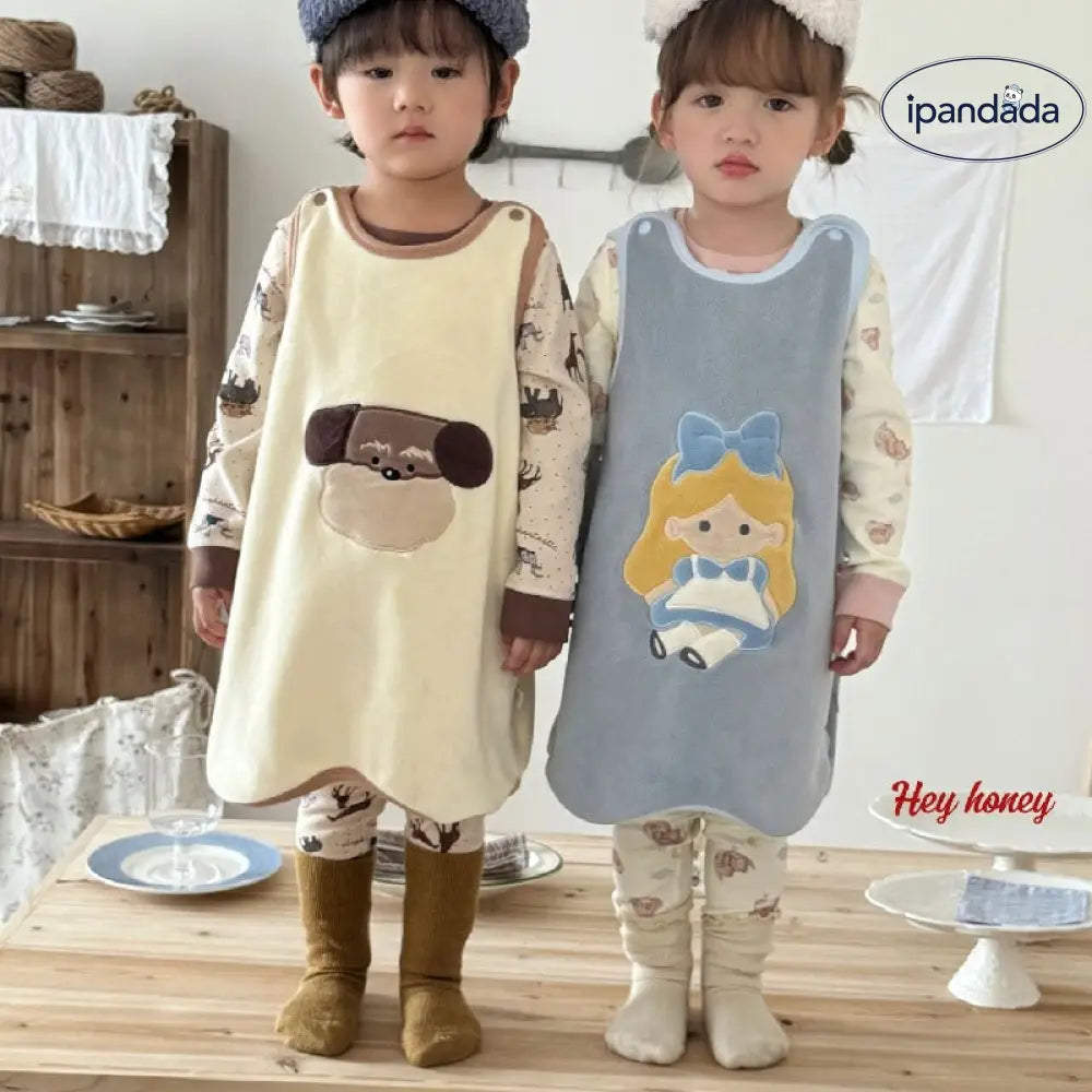 キッズ もこもこ 着る毛布 冬用 ベビー スリーパー 無袖 あったか ルームウェア 可愛い キャラクター 防寒 寝冷え対策 保育園 通園 おしゃれ クリスマスプレゼント 家族ギフト 人気 冬のあったかアイテム 女の子 男の子 ID3382