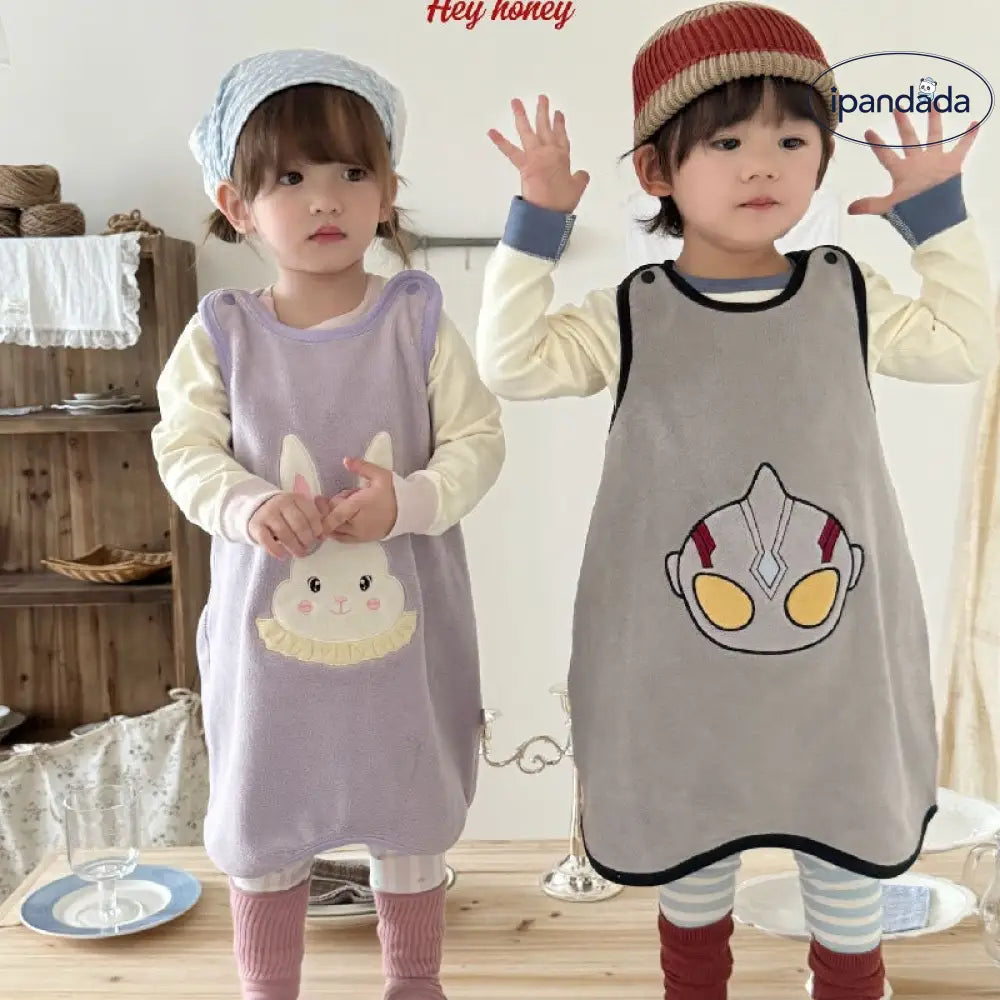 キッズ もこもこ 着る毛布 冬用 ベビー スリーパー 無袖 あったか ルームウェア 可愛い キャラクター 防寒 寝冷え対策 保育園 通園 おしゃれ クリスマスプレゼント 家族ギフト 人気 冬のあったかアイテム 女の子 男の子 ID3382