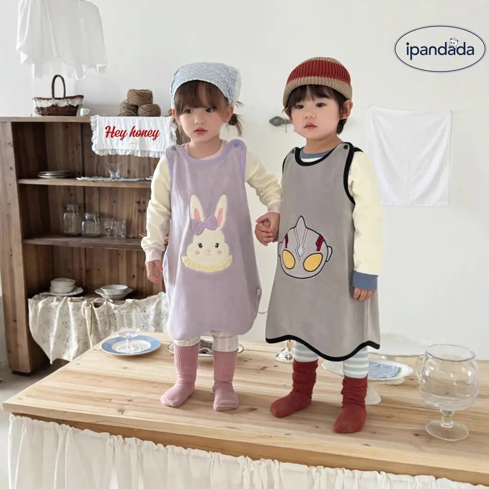 キッズ もこもこ 着る毛布 冬用 ベビー スリーパー 無袖 あったか ルームウェア 可愛い キャラクター 防寒 寝冷え対策 保育園 通園 おしゃれ クリスマスプレゼント 家族ギフト 人気 冬のあったかアイテム 女の子 男の子 ID3382