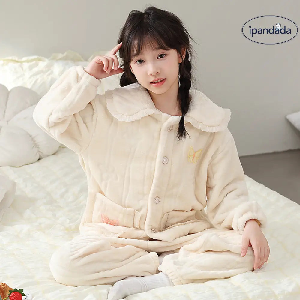 キッズ パジャマ 女の子 サンゴフリース 秋冬 新作 かわいい おしゃれ ルームウェア 中・大童 フランネル セットアップ ID2669