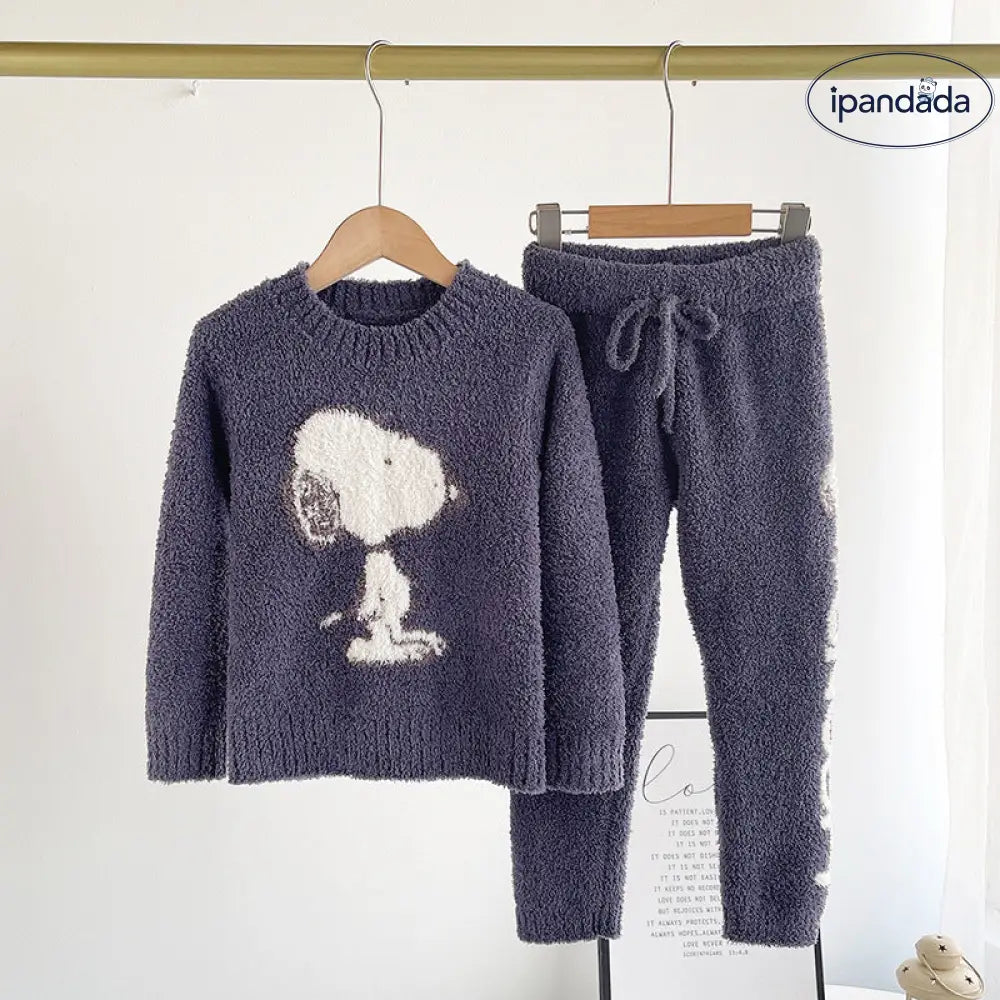キッズ パジャマ 秋冬 ふわもこ 長袖 上下セット スヌーピー 可愛い 子供用 ルームウェア 部屋着 あったか 防寒 冬用パジャマ 男の子 女の子 人気 ギフトにもおすすめ もこもこ セットアップ 快適 睡眠ウェア 子ども服 ID3403