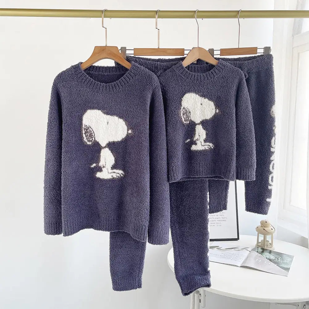 キッズ パジャマ 秋冬 ふわもこ 長袖 上下セット スヌーピー 可愛い 子供用 ルームウェア 部屋着 あったか 防寒 冬用パジャマ 男の子 女の子 人気 ギフトにもおすすめ もこもこ セットアップ 快適 睡眠ウェア 子ども服 ID3403