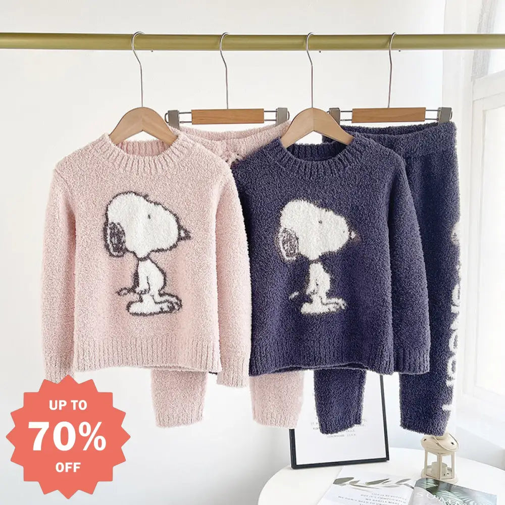 キッズ パジャマ 秋冬 ふわもこ 長袖 上下セット スヌーピー 可愛い 子供用 ルームウェア 部屋着 あったか 防寒 冬用パジャマ 男の子 女の子 人気 ギフトにもおすすめ もこもこ セットアップ 快適 睡眠ウェア 子ども服 ID3403