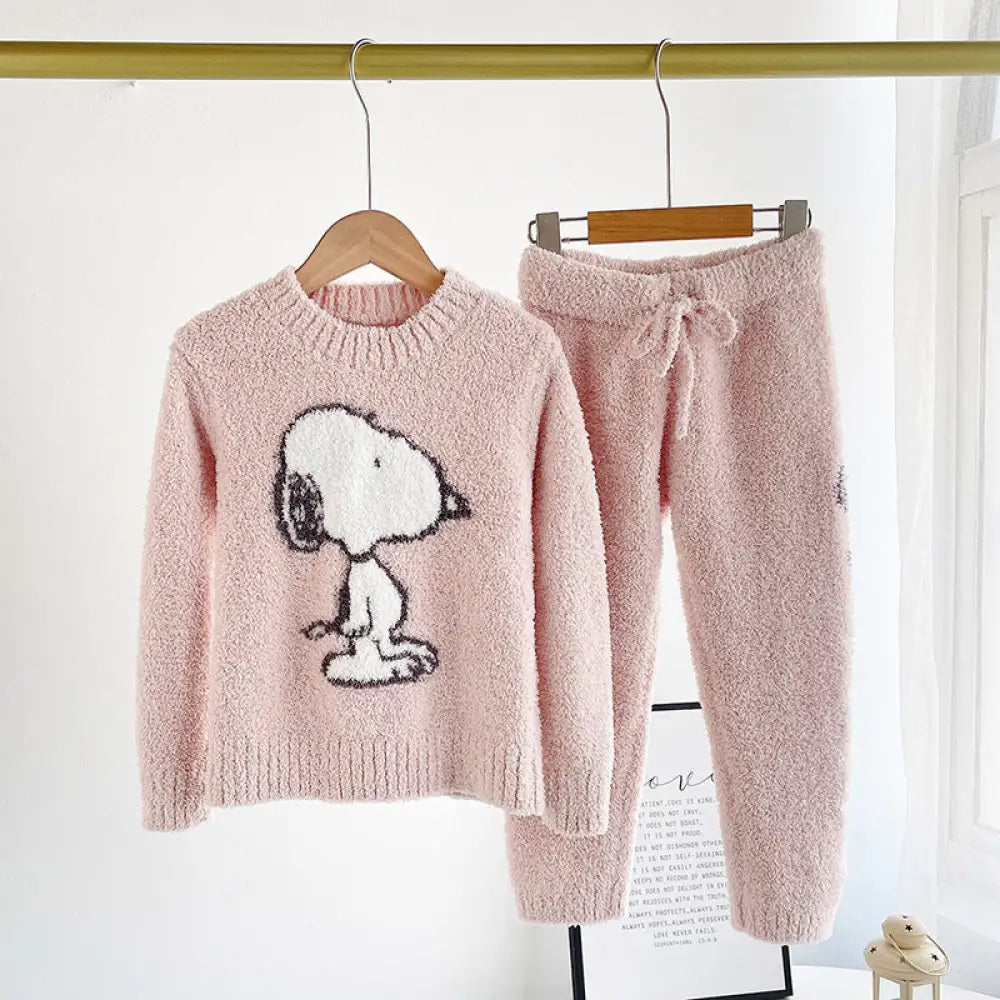 キッズ パジャマ 秋冬 ふわもこ 長袖 上下セット スヌーピー 可愛い 子供用 ルームウェア 部屋着 あったか 防寒 冬用パジャマ 男の子 女の子 人気 ギフトにもおすすめ もこもこ セットアップ 快適 睡眠ウェア 子ども服 ID3403
