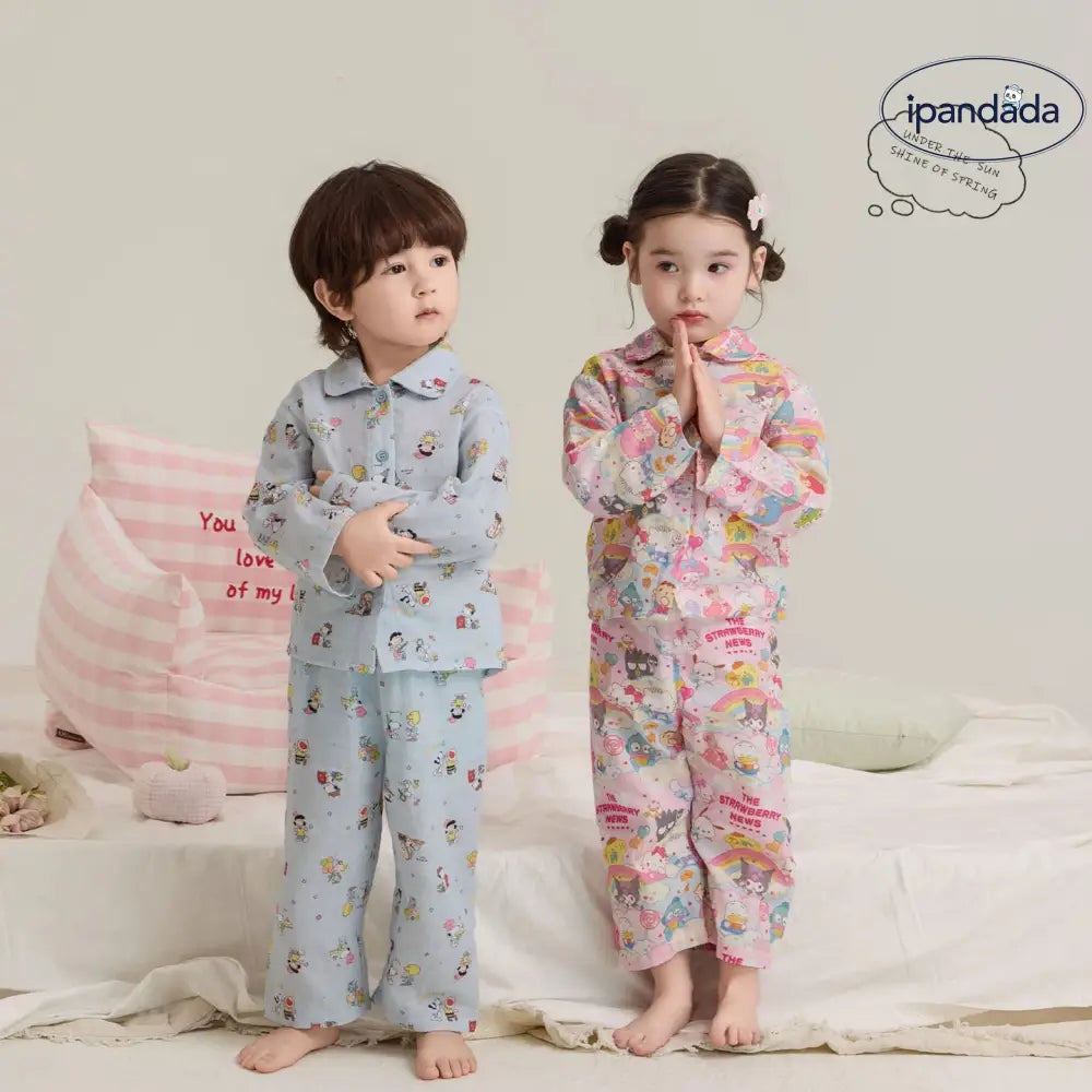 キッズ パジャマ 子供 ベビー 春夏 薄手 ガーゼ ソフト 肌触り 冷房対策 クール 空调服 インスタ映え Ins風 おしゃれ かわいい キャラクター 動物柄 カジュアル ルームウェア 部屋着 セットアップ 男の子 女の子 ギフト
