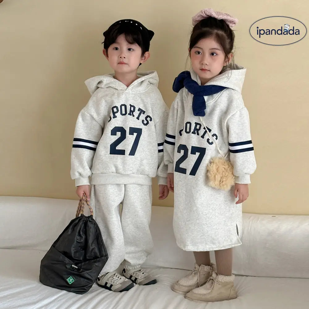 キッズ 秋冬用 スウェットセット 男の子 女の子 裏起毛 スポーツ ベビー ワンピース 冬服 ID3548