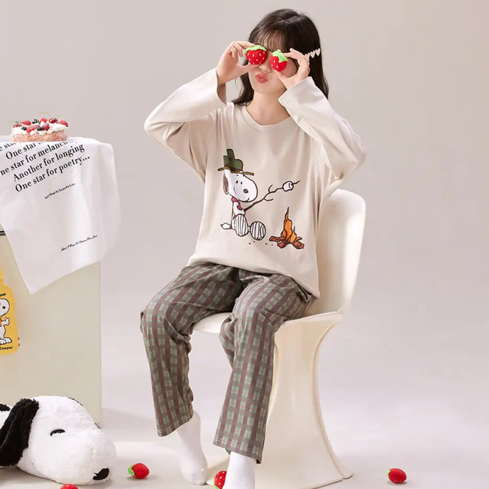 キッズパジャマ 女の子 長袖 トップス 春 秋 コットン かわいい 韓国風 親子パジャマセット キャラクター ゆったり ホームウェア ID4019 タイプ① / 110cm ベビー＆キッズ＞キッズ