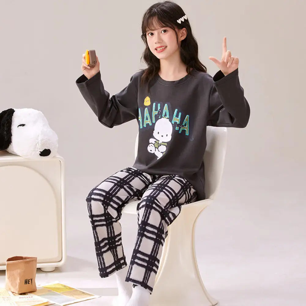 キッズパジャマ 女の子 長袖 トップス 春 秋 コットン かわいい 韓国風 親子パジャマセット キャラクター ゆったり ホームウェア ID4019 タイプ⑤ / 110cm ベビー＆キッズ＞キッズ