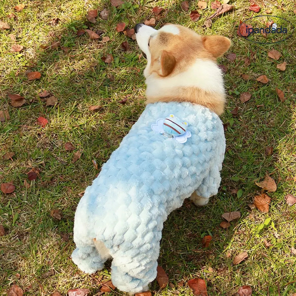 コーギー 柴犬 シュナウザー テディベア 犬服 秋冬 加毛 保温 ペット用 四足の服 パジャマ 毛落ち防止 ペット用品 ID2416