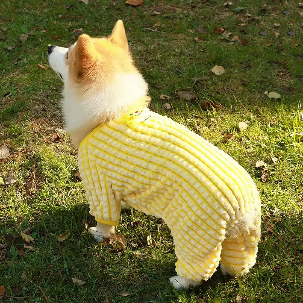 コーギー 柴犬 シュナウザー テディベア 犬服 秋冬 加毛 保温 ペット用 四足の服 パジャマ 毛落ち防止 ペット用品 ID2416