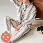 コーラルフリース メンズ パジャマ 冬用 加厚 フリース 新作 秋冬 保温 メンズ ルームウェア セット ID2992