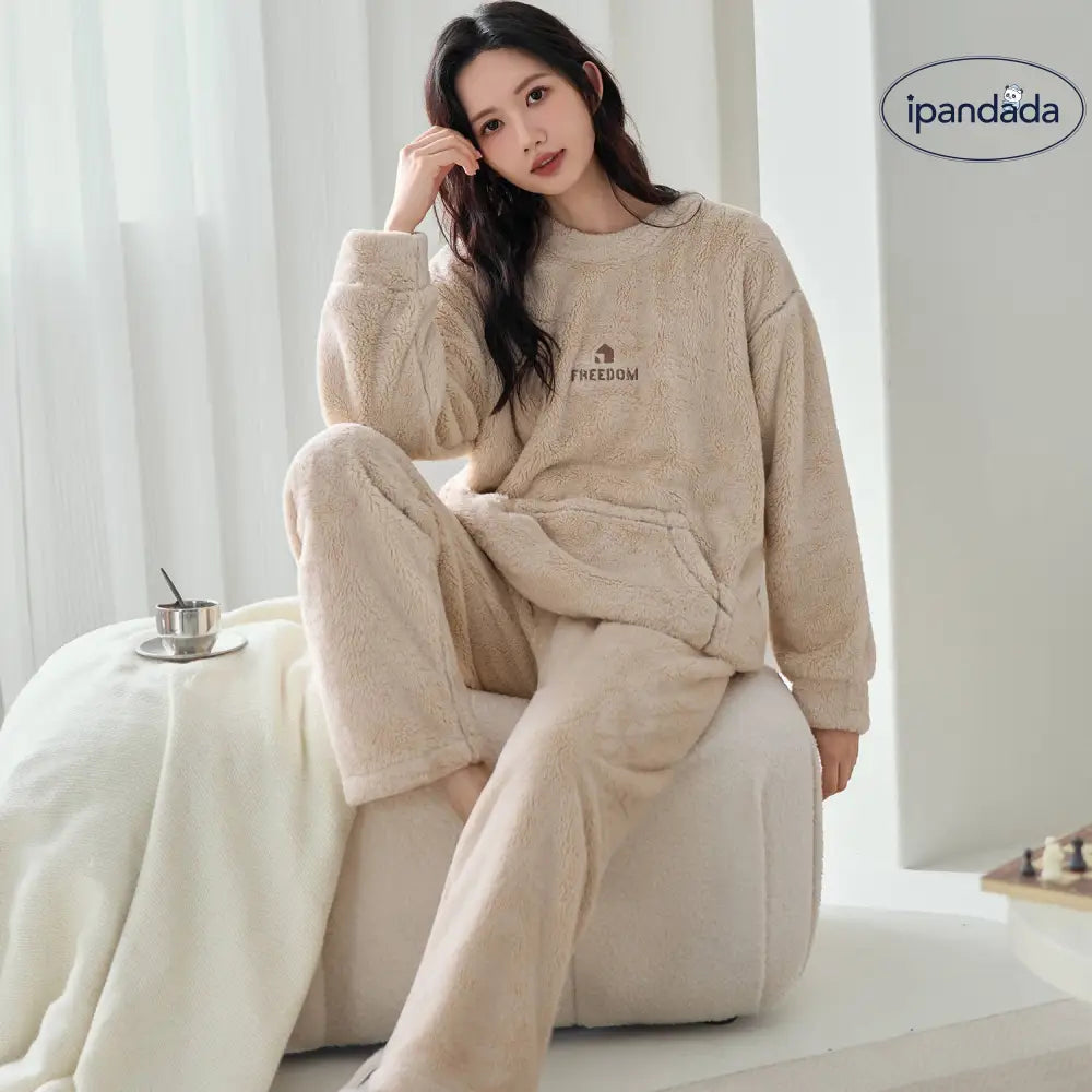 コーラルフリース 秋冬 新作 パジャマ レディース 厚手 フリース カジュアル コーラルフリース ルームウェア 保温 セット ID3589
