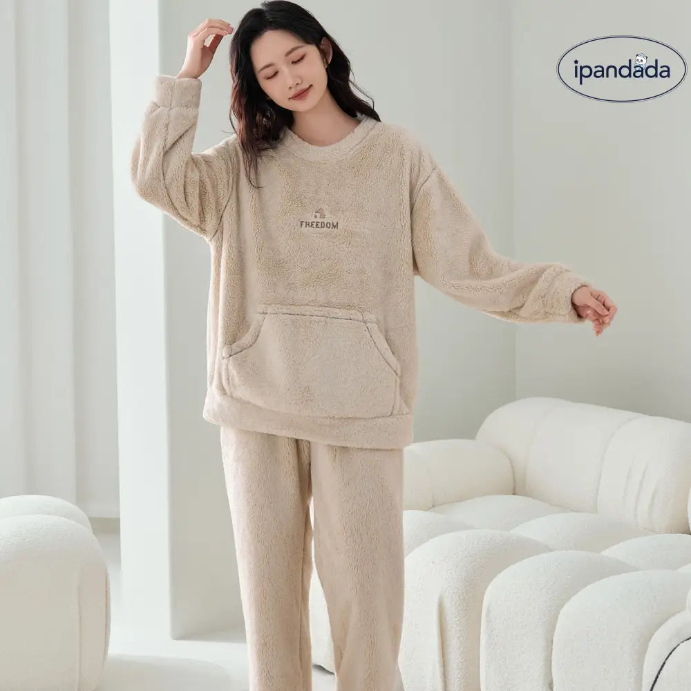 コーラルフリース 秋冬 新作 パジャマ レディース 厚手 フリース カジュアル コーラルフリース ルームウェア 保温 セット ID3589