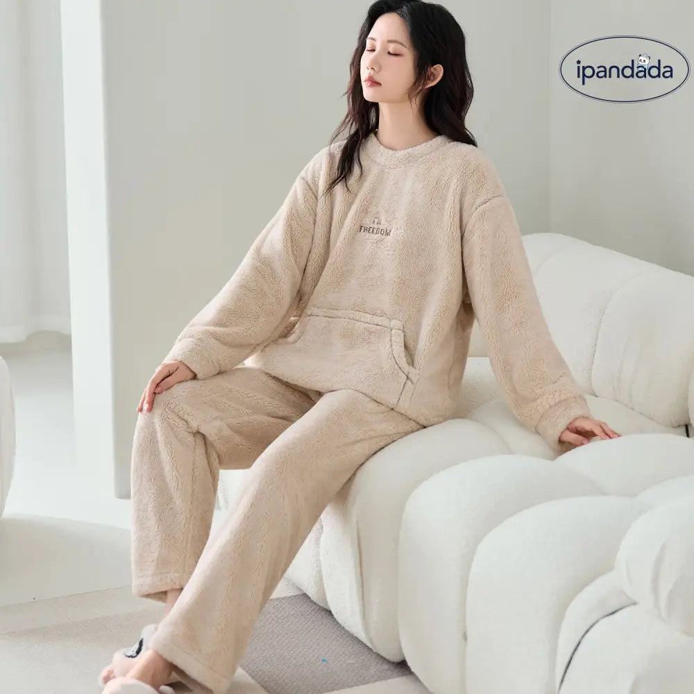 コーラルフリース 秋冬 新作 パジャマ レディース 厚手 フリース カジュアル コーラルフリース ルームウェア 保温 セット ID3589