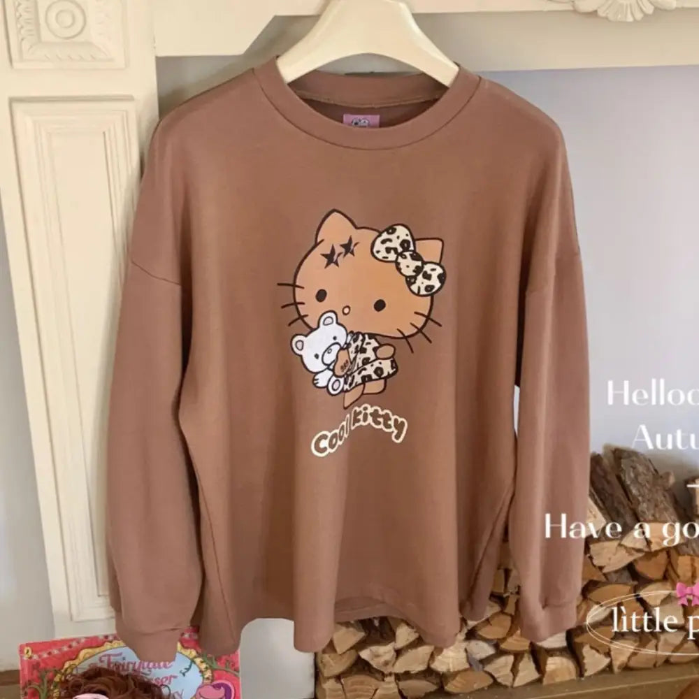 コットン ヒョウ柄 長袖 トップス ロングパンツ セット 長袖 部屋着 可愛い カートゥーン デルロン パジャマ ID3654 タイプ①トップス / フリー レディース＞セットアップ