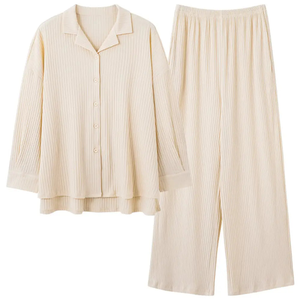 コットン 襟付き ロング パジャマ 男女兼用 カップル セット ID3792 写真通り / レディースＭ