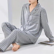 コットン メンズ パジャマ セットアップ 2点セット ゆったり 柔らかく 軽い 薄手 春夏 新作 長袖 長ズボン セット ルームウェア ギフト ID4426 メンズ＞セットアップ