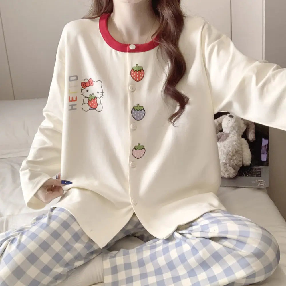 コットン レディース パジャマ 春秋 長袖 可愛い チェック柄 ミッキー 韓国風 ルームウェア セットアップ ID4541 タイプ② / M レディース＞セットアップ