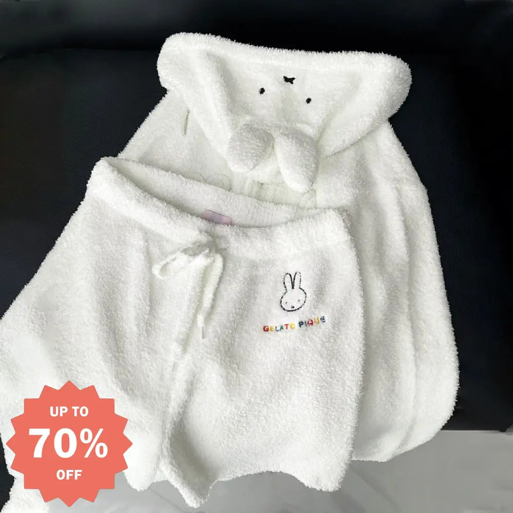 ID432 快適 柔らか ふわふわ パジャマ レディース ワンマイルウエア 可愛い 部屋着 ナイトウェア 無地 シンプル 長袖 ショートパンツ プレゼント 2点セット / M レディース＞セットアップ