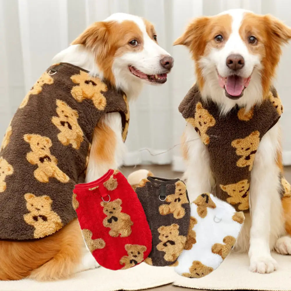 クマ柄 ドッグウェア 大型犬 冬 xs-8xl 暖かい 良く伸びて着脱が簡単 手触りが柔らかい 犬服 小型 中型 ペット用品＞ウェア