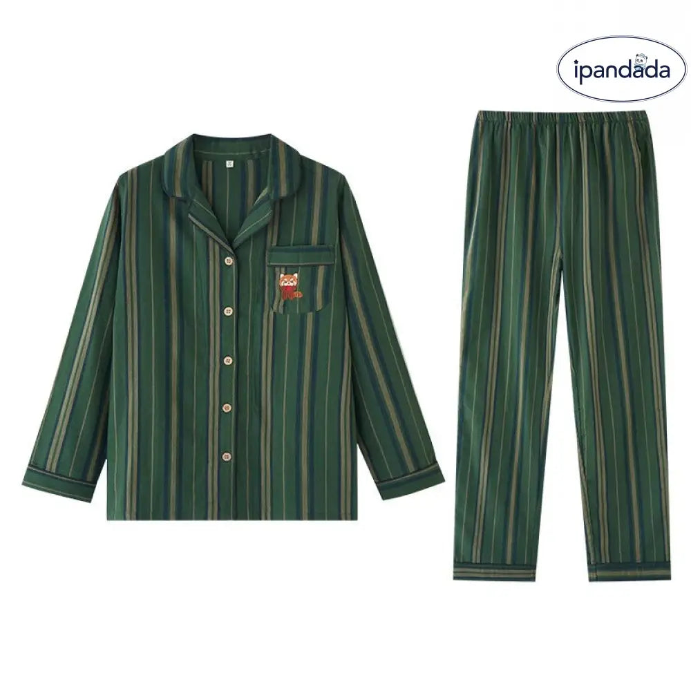 くま柄 ストライプ カジュアル パジャマ レディース 春秋 長袖 大きいサイズ セット 薄手 カートゥーン ルームウェア ID3940