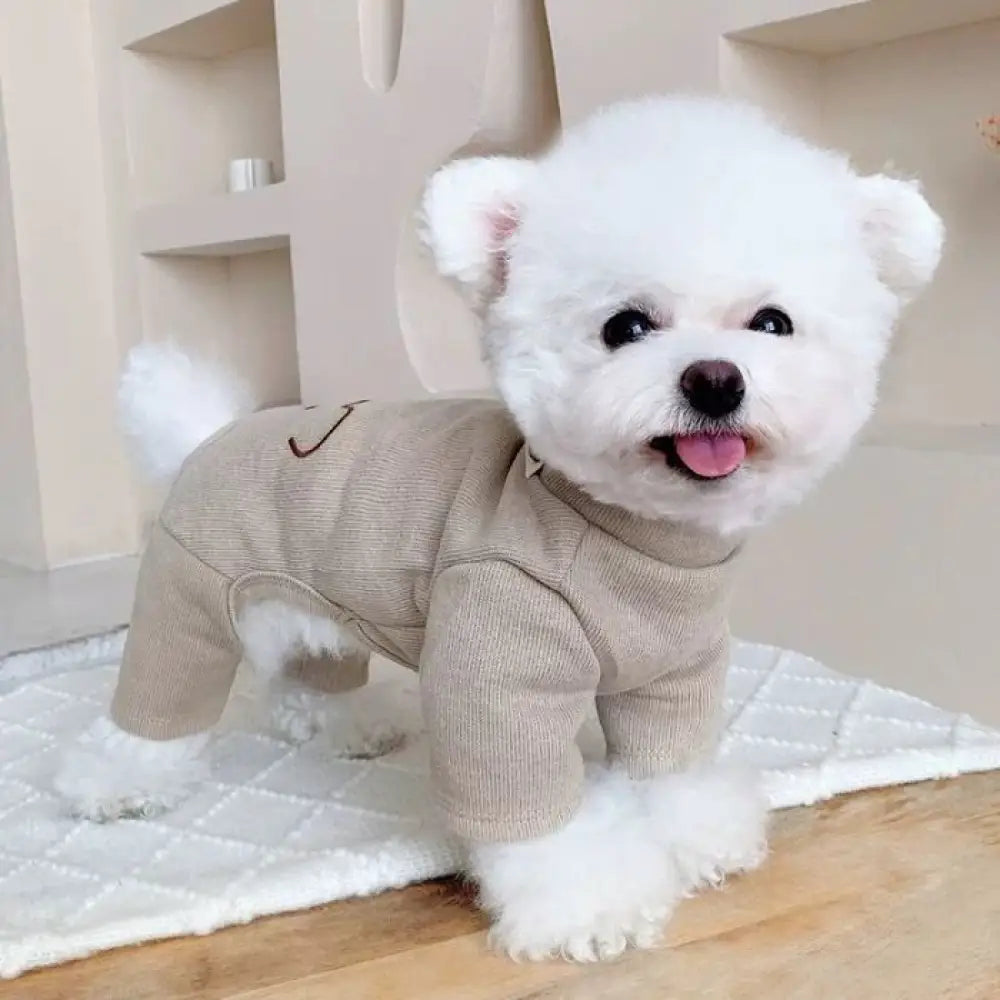 くま 四足 服 春秋用 犬用 テディベア ビション フリーゼ 小型犬 柴犬 シュナウザー ポメラニアン 猫用 ペット用 服 ID2411 カーキ / S ペット用品＞ウェア
