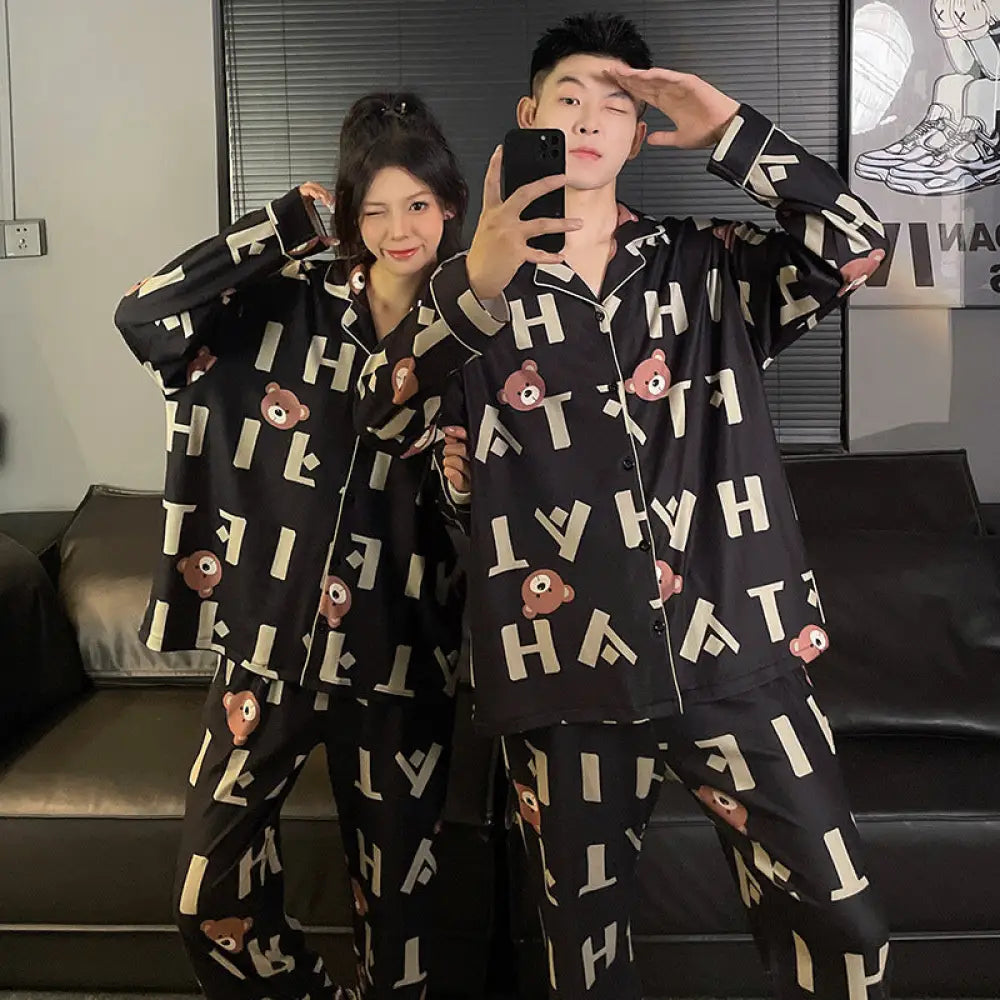 クレヨンしんちゃん カップル カーディガン パジャマ 秋冬 長袖 お揃い あったか ルームウェア 部屋着 2点セット 人気キャラ ID4076 タイプ② / レディースＭ