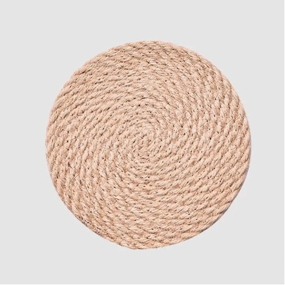 クリエイティブ テーブルマット テーブル用 防熱マット 麻 編み込み 熱さ対策 鍋敷き 西洋料理マット コースター 高温耐性 家庭用 ID2109 18cm インテリア雑貨>その他