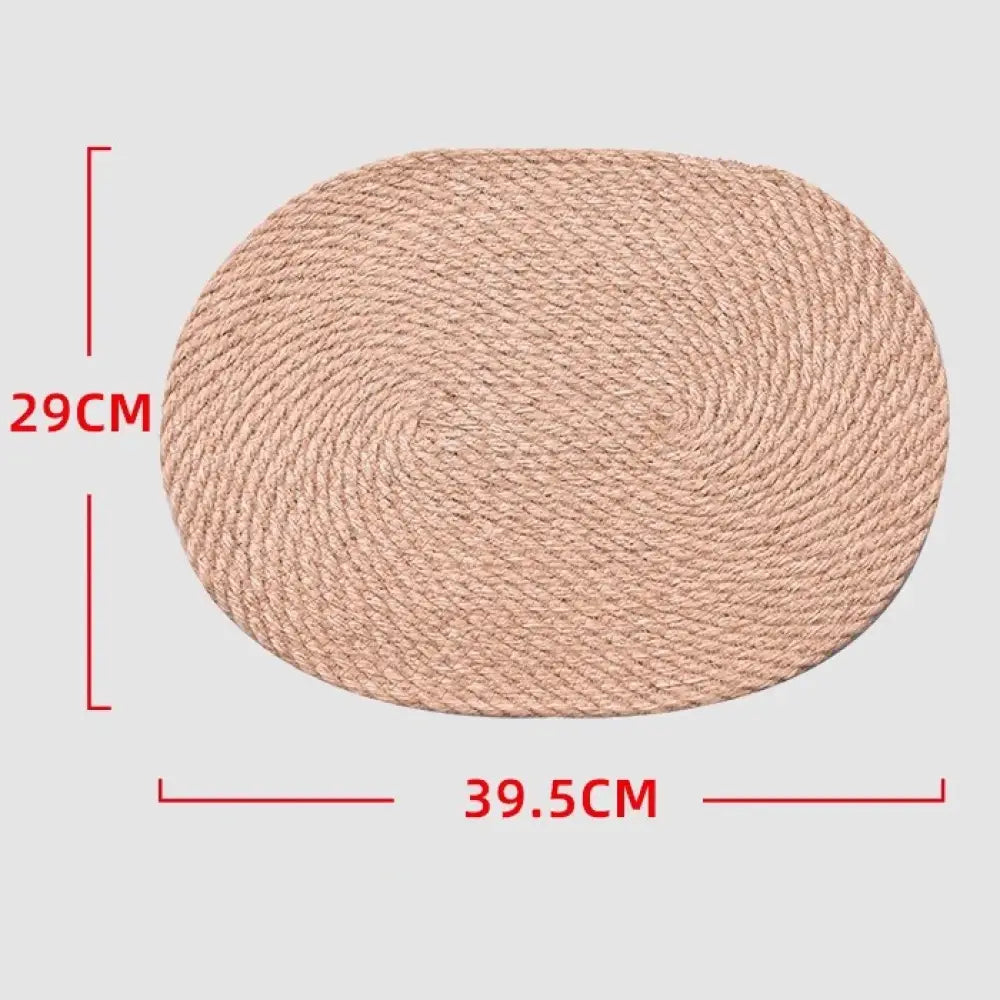 クリエイティブ テーブルマット テーブル用 防熱マット 麻 編み込み 熱さ対策 鍋敷き 西洋料理マット コースター 高温耐性 家庭用 ID2109 30*40cm インテリア雑貨>その他