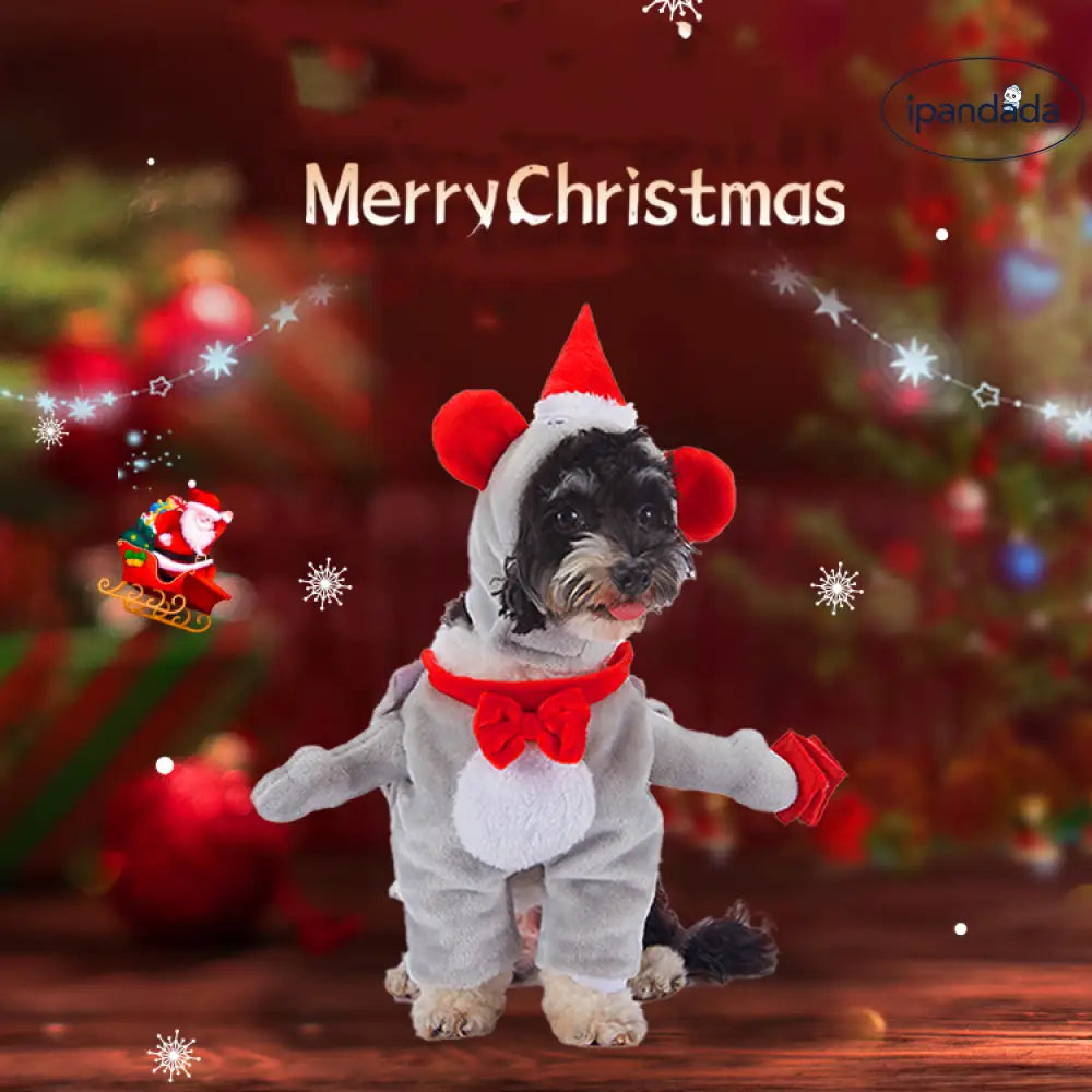 クリスマス コスチューム 小犬用 立ちポーズ 面白い 犬の服 ハロウィン 秋冬 ペットウェア ID2739