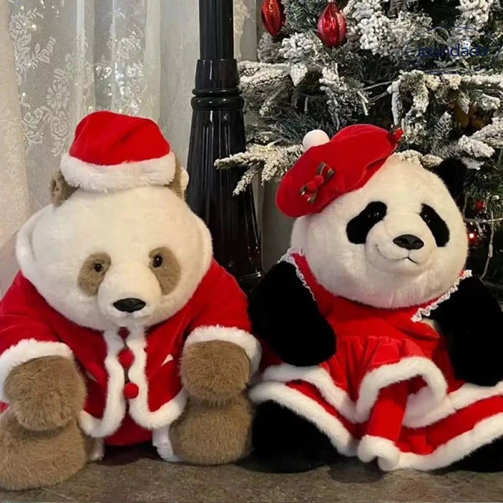 クリスマス パンダ ぬいぐるみ リアル サンタクロース 抱き枕 本物 そっくり ファーファー チーザイ フーバオ アーバオ グッズ＞ぬいぐるみ