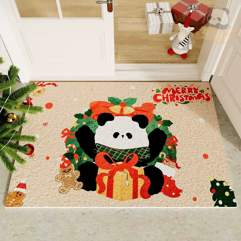 クリスマス限定 フロアマット カーペット 滑り止め パンダ チェアマット 保護マット カット 洗える 吸音 新生活 タイプ② / 45*75cm グッズ＞その他