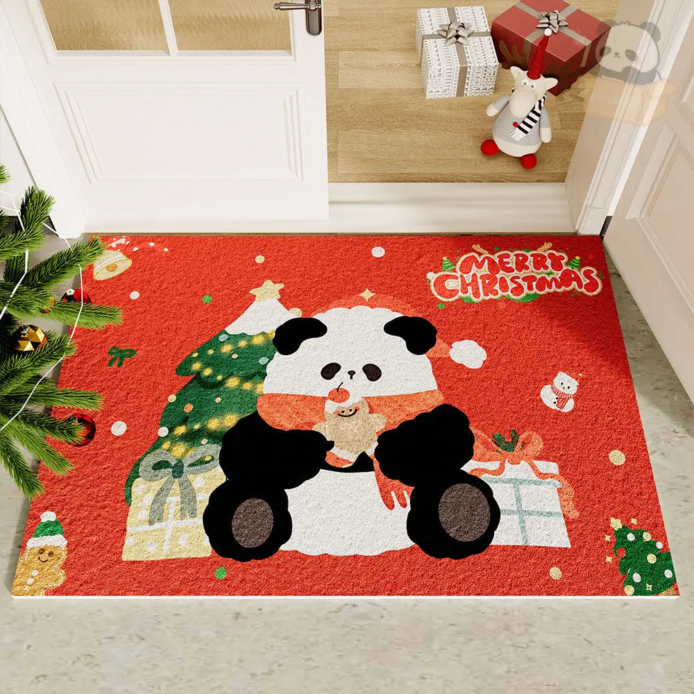 クリスマス限定 フロアマット カーペット 滑り止め パンダ チェアマット 保護マット カット 洗える 吸音 新生活 タイプ① / 45*75cm グッズ＞その他