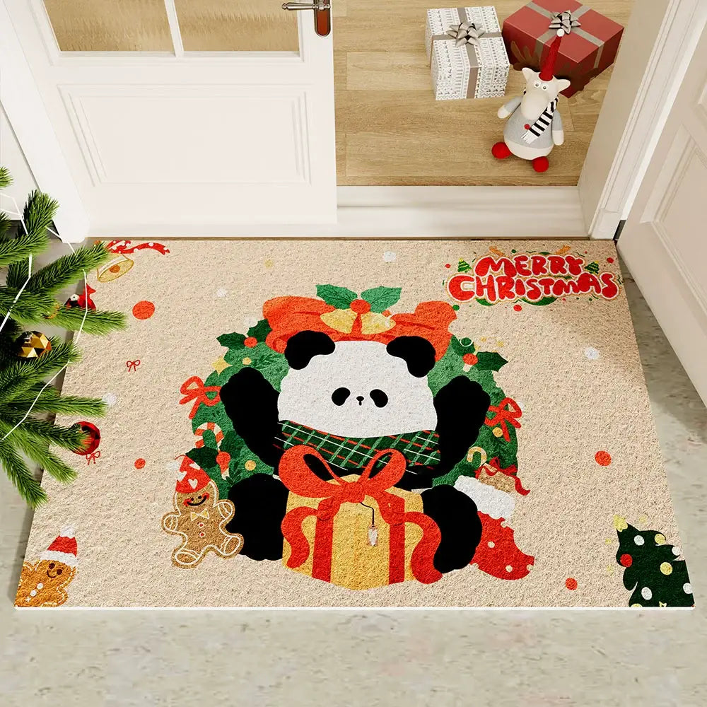 クリスマス限定 フロアマット カーペット 滑り止め パンダ チェアマット 保護マット カット 洗える 吸音 新生活 タイプ② / 45*75cm グッズ＞その他