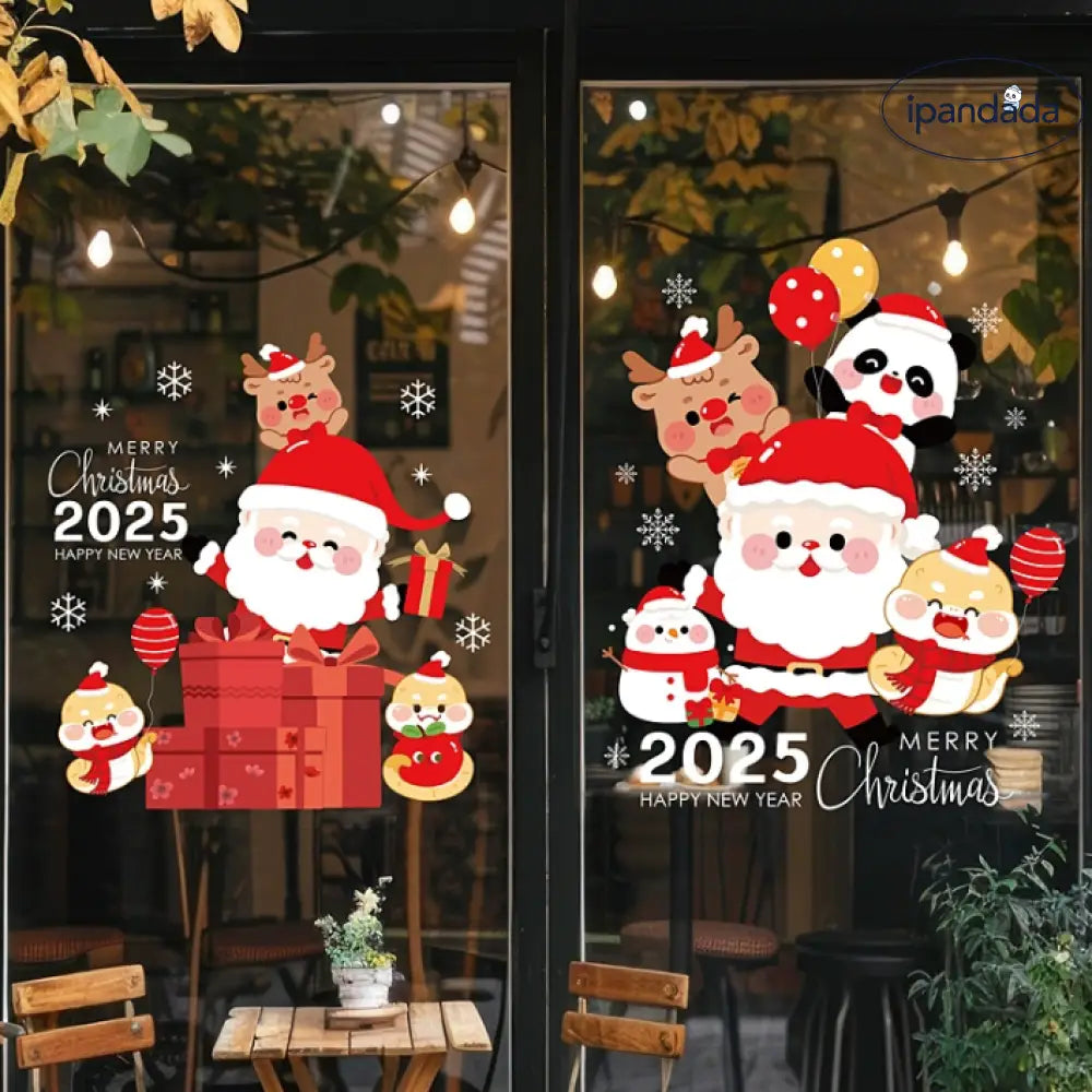 クリスマス限定 静電ステッカー パンダ ウォールステッカー 飾り 剥がせる 汚れない 静電気シール 雰囲気満点 壁飾り 小物 部屋 装飾品 グッズ＞その他