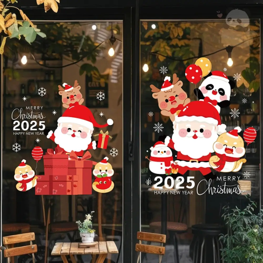 クリスマス限定 静電ステッカー パンダ ウォールステッカー 飾り 剥がせる 汚れない 静電気シール 雰囲気満点 壁飾り 小物 部屋 装飾品 グッズ＞その他