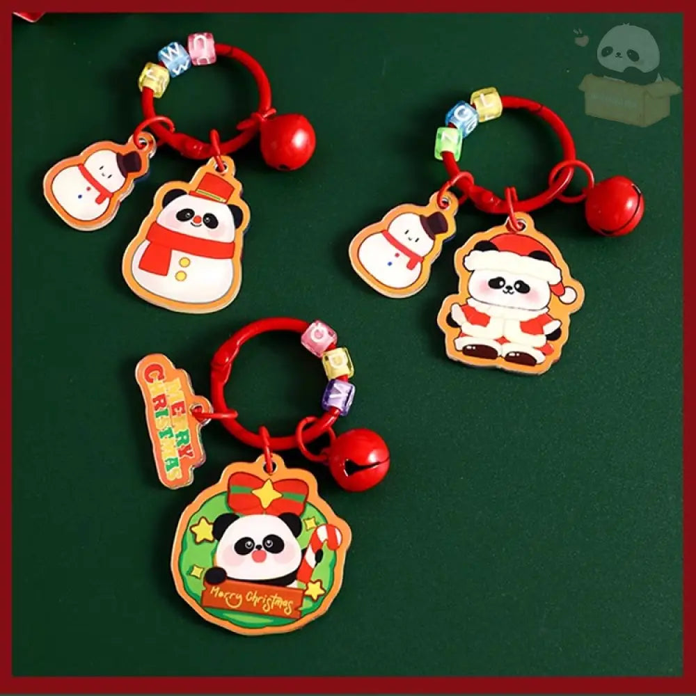 クリスマス限定 キーホルダー パンダ サンタ クリスマスツリー トナカイ 雪だるま キーリング ペンダント おしゃれ かわいい プレゼント 贈り物 小物 卒園 記念 グッズ＞その他
