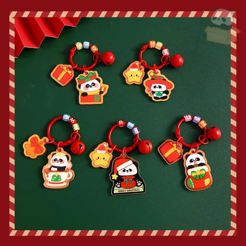 クリスマス限定 キーホルダー パンダ サンタ クリスマスツリー トナカイ 雪だるま キーリング ペンダント おしゃれ かわいい プレゼント 贈り物 小物 卒園 記念 グッズ＞その他