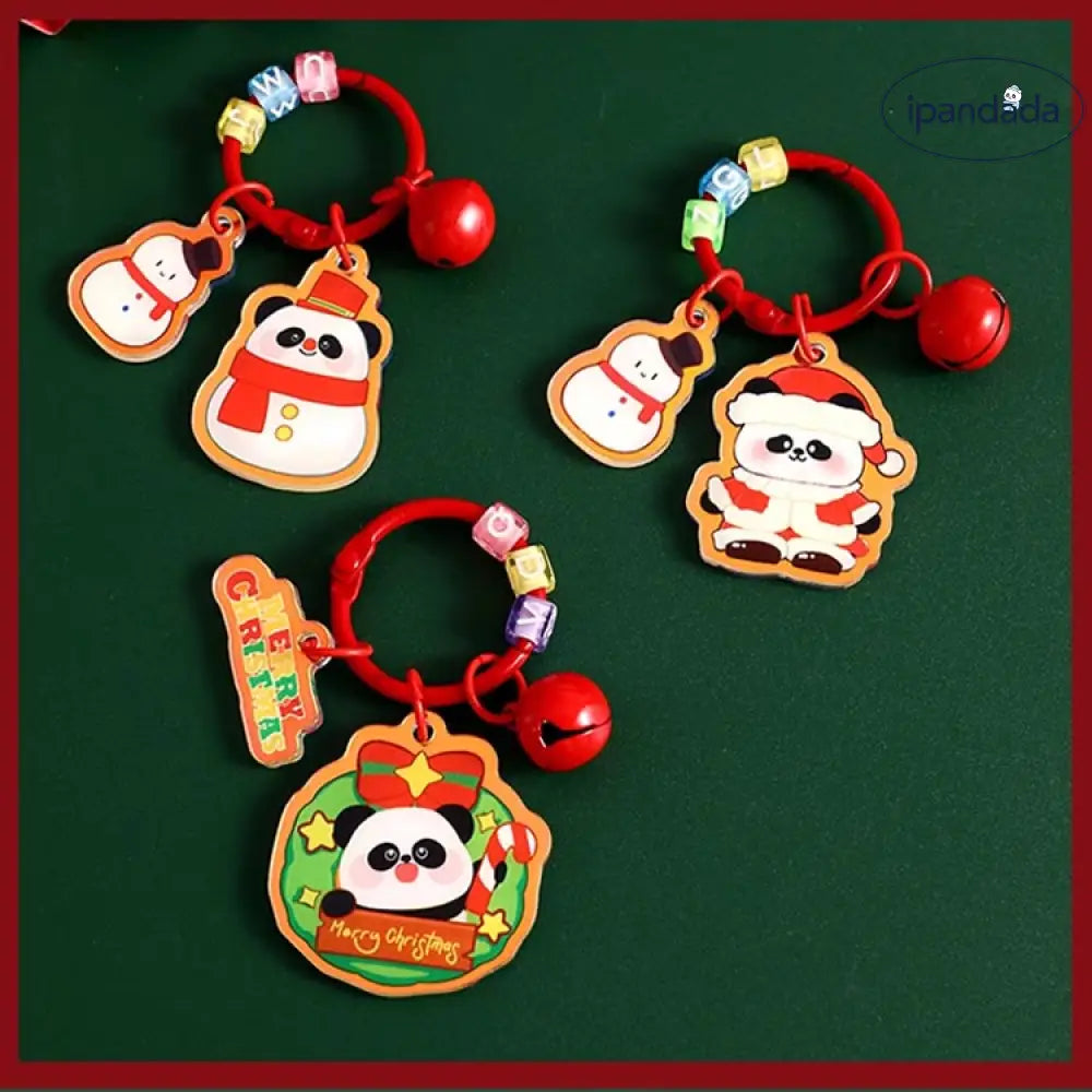 クリスマス限定 キーホルダー パンダ サンタ クリスマスツリー トナカイ 雪だるま キーリング ペンダント おしゃれ かわいい プレゼント 贈り物 小物 卒園 記念 グッズ＞その他