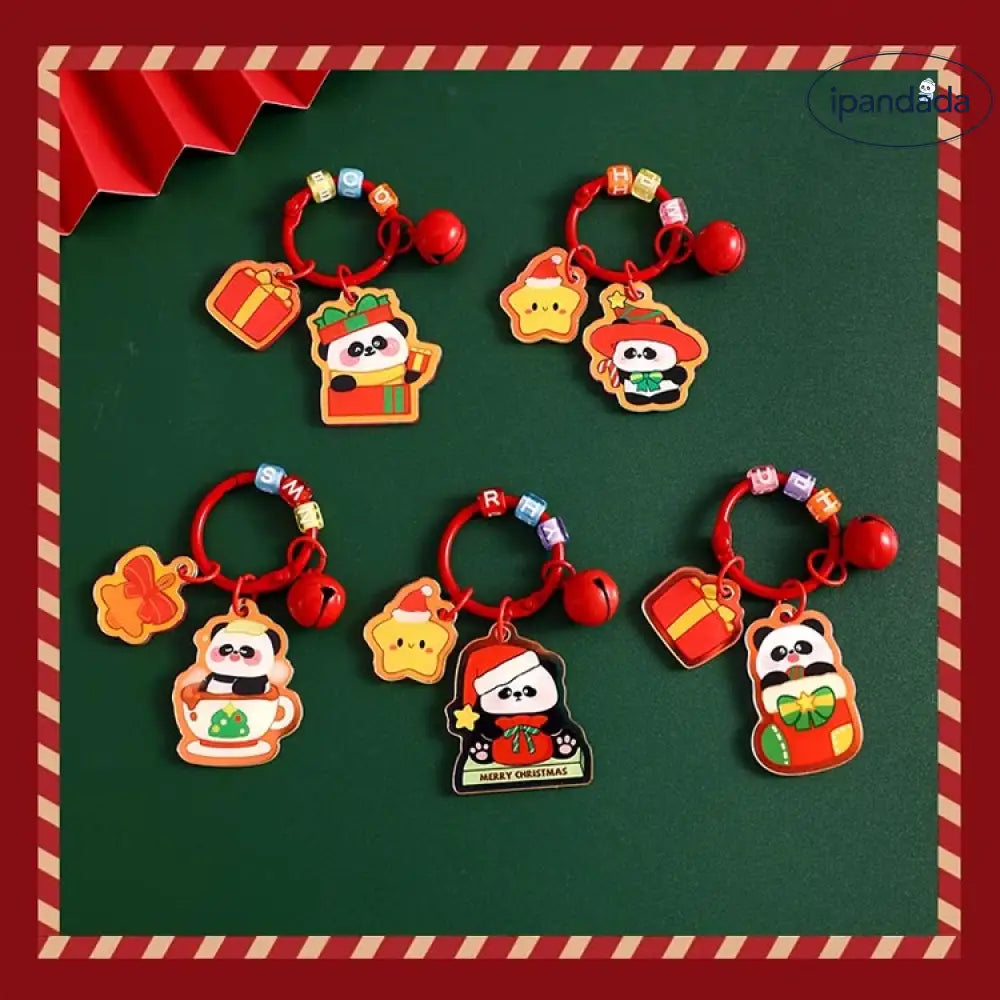 クリスマス限定 キーホルダー パンダ サンタ クリスマスツリー トナカイ 雪だるま キーリング ペンダント おしゃれ かわいい プレゼント 贈り物 小物 卒園 記念 グッズ＞その他